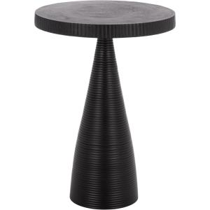 SAFAVIEH Home Collection – Champeaux Black Metal Accent Table, Round Top Pedestal Design (FOX5527D)