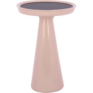 SAFAVIEH Home Collection – Hikuma Accent Table with Black Glass Top & Taupe Iron Base, Modern Round Side Table, Fully Assembled (ACC3234A)(Black/Taupe)