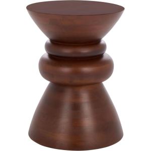 SAFAVIEH Home Collection – Ignacio Walnut Solid Wood Accent Table, Sculptural Modern Side Table, Fully Assembled (ACC3263A)(Walnut)
