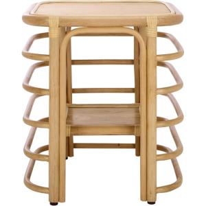 SAFAVIEH Home Collection – Maestro Natural Rattan Accent Table, Tropical Boho Design, Fully Assembled (ACC5400A)(Natural)