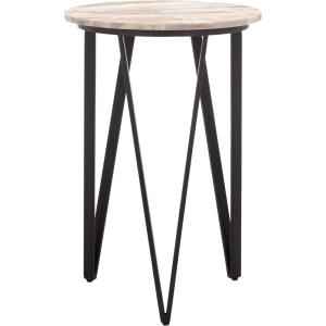 SAFAVIEH Home Collection – Reni Brown Marble & Black Metal Accent Table, Contemporary Round Side Table, Fully Assembled (ACC3753A)(Brown/Black)