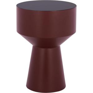SAFAVIEH Home Collection – Sumiko Accent Table with Black Glass Top & Taupe Iron Base, Modern Sculptural Side Table, Fully Assembled (ACC3233A)(Black/Bordeaux)