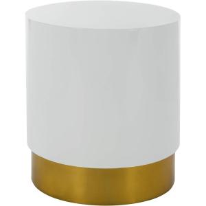 Safavieh Home Collection Angelo Round White and Gold Side Table