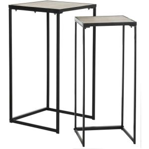 Safavieh Home Collection Callia Retro Mid-Century Light Oak and Black Wood Stacking End Table