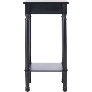 Safavieh Home Collection Tinsley Brown Square Bottom Shelf Round Accent Table ACC5716C, 14″ W x 14″ L x 28.3″ H(Black)