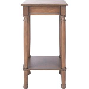 Safavieh Home Collection Tinsley Brown Square Bottom Shelf Round Accent Table ACC5716C, 14″ W x 14″ L x 28.3″ H(Brown)