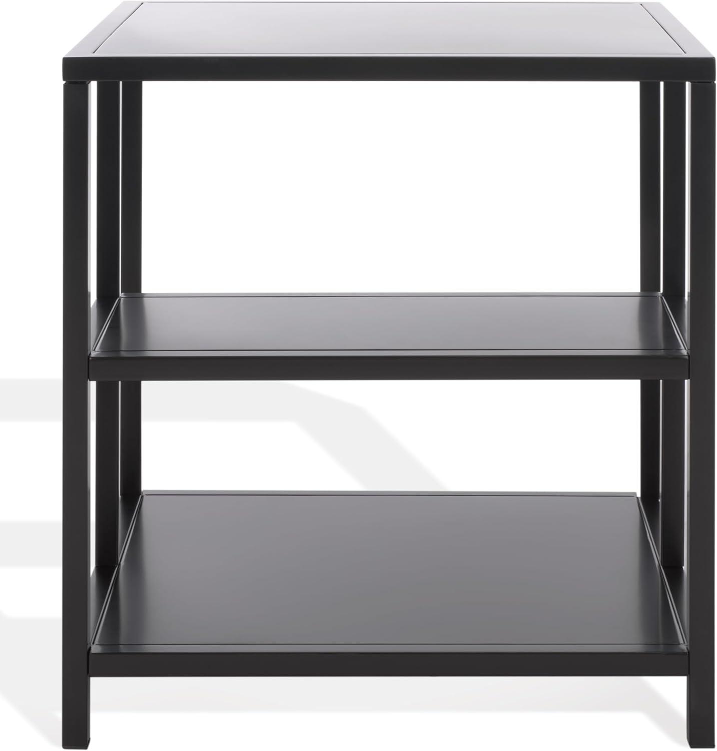 image:imageSAFAVIEH Couture Collection Hodge Black Iron Accent Table 3Shelf Open Storage Side Table Minimalist Modern Design SFV9557ABlack