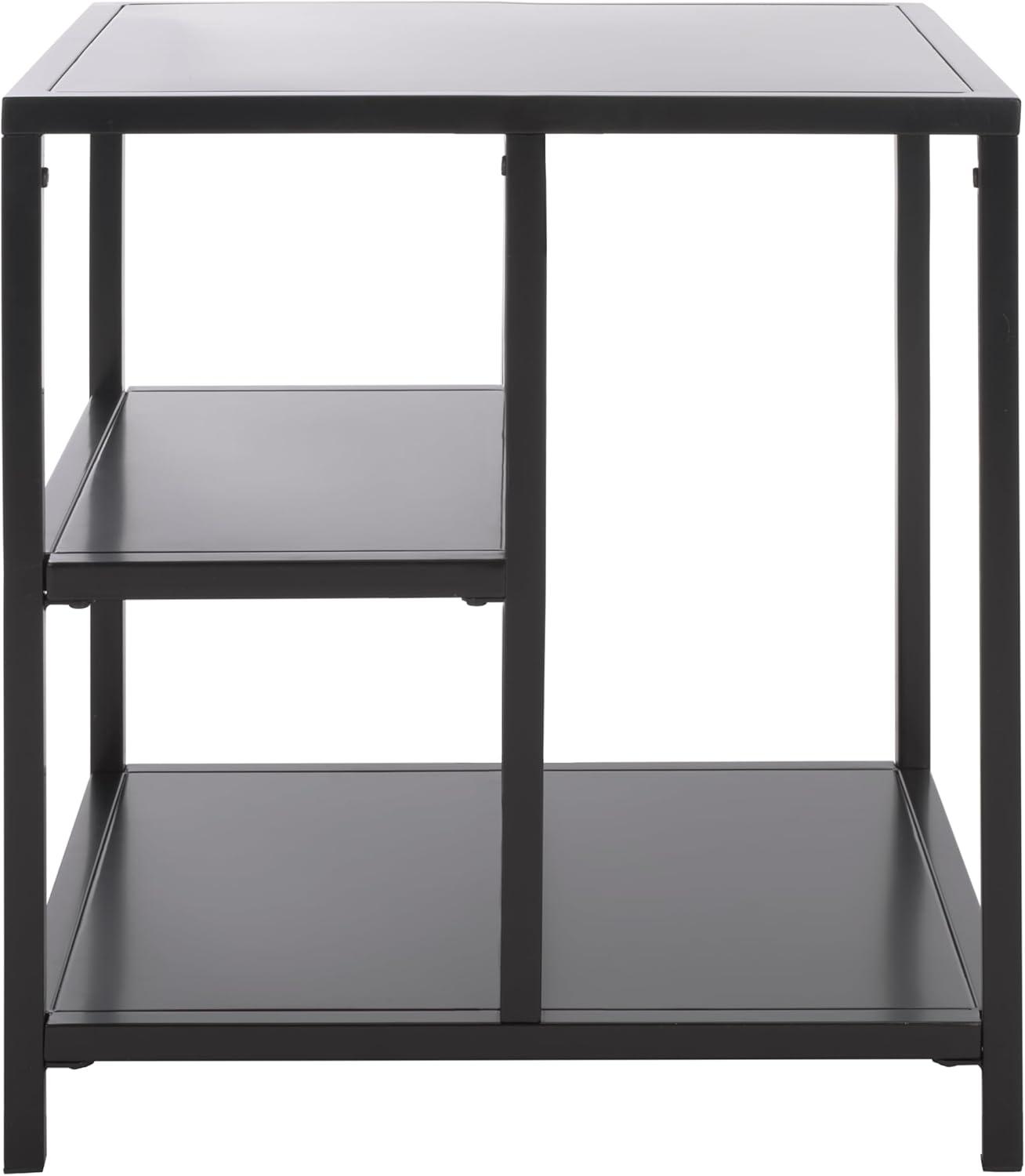 image:imageSAFAVIEH Couture Collection Hodge Black Iron Accent Table 3Shelf Open Storage Side Table Minimalist Modern Design SFV9557ABlack