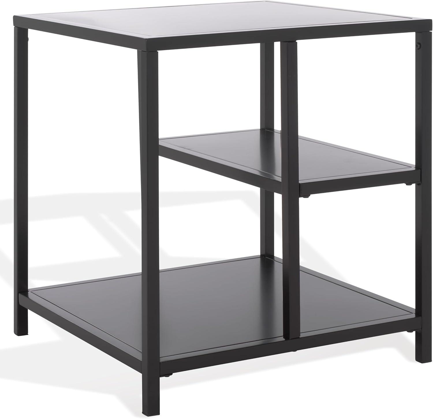 image:imageSAFAVIEH Couture Collection Hodge Black Iron Accent Table 3Shelf Open Storage Side Table Minimalist Modern Design SFV9557ABlack