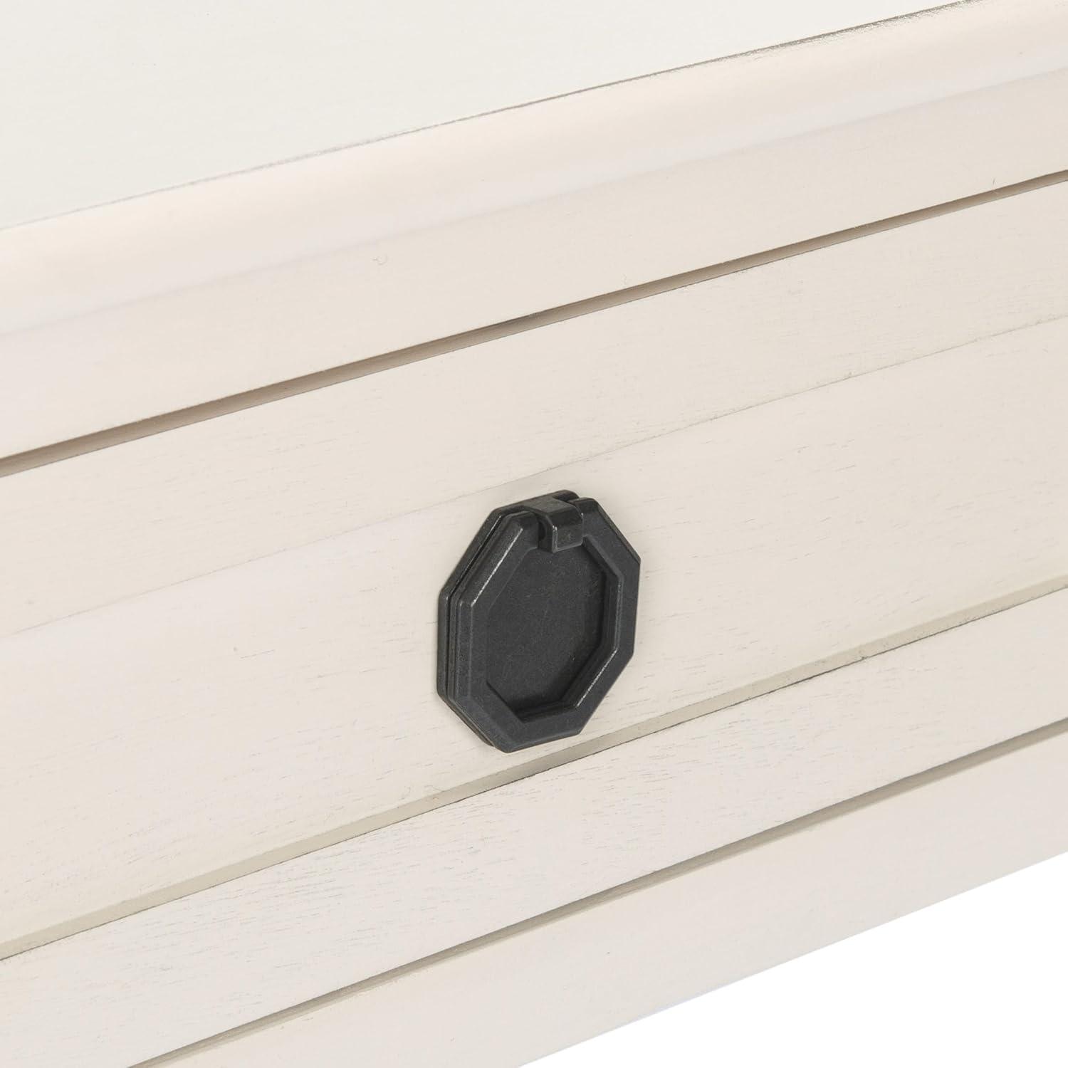 image:imageSAFAVIEH Home Collection Allura Distressed White Accent Table with Drawer amp Shelf Modern Farmhouse Nightstand Carved Detail Design ACC5718ADistressed White