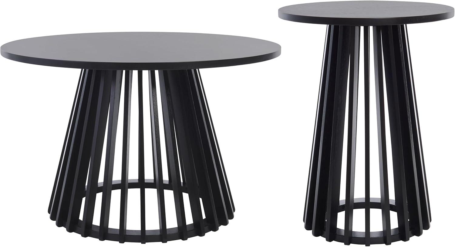 image:imageSAFAVIEH Home Collection Cassio Natural Brown Accent Table Sculptural Modern Side Table Flared Slatted Base ACC9200BBlack