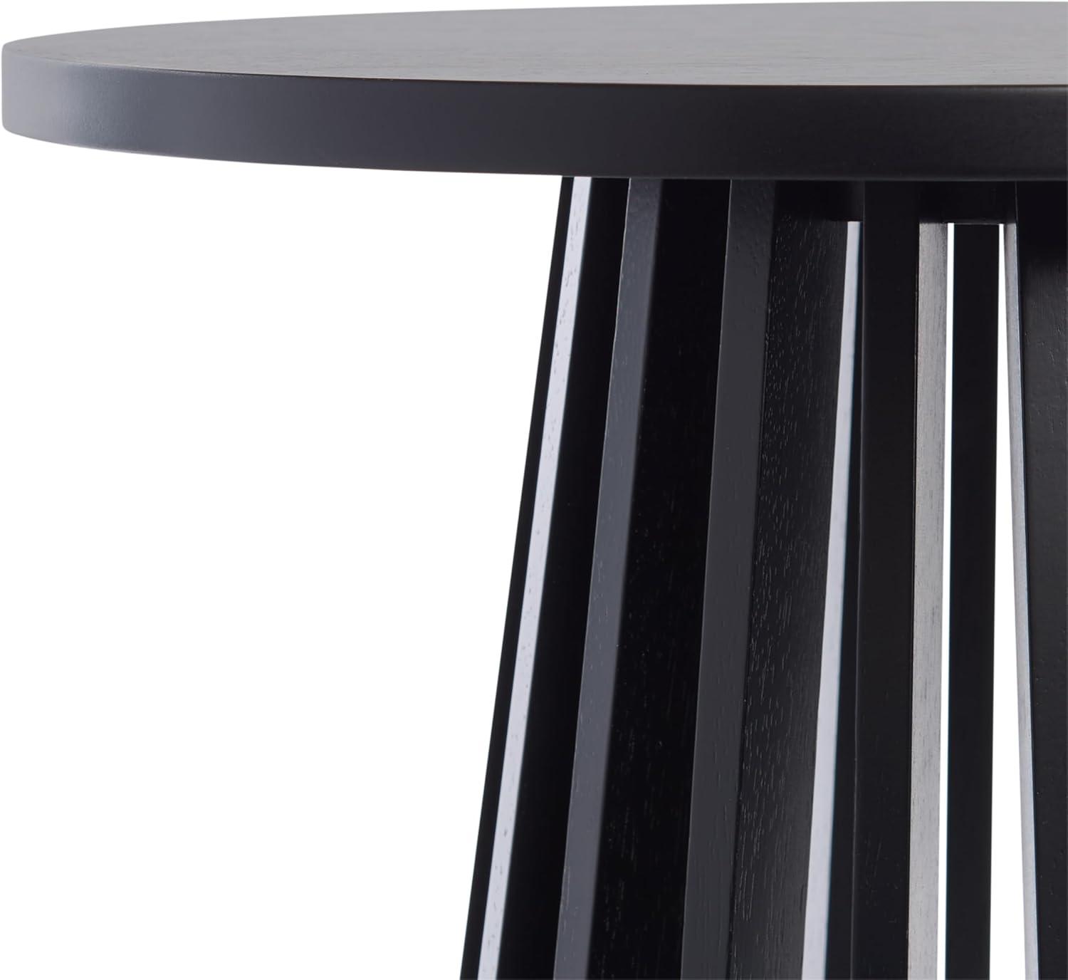 image:imageSAFAVIEH Home Collection Cassio Natural Brown Accent Table Sculptural Modern Side Table Flared Slatted Base ACC9200BBlack