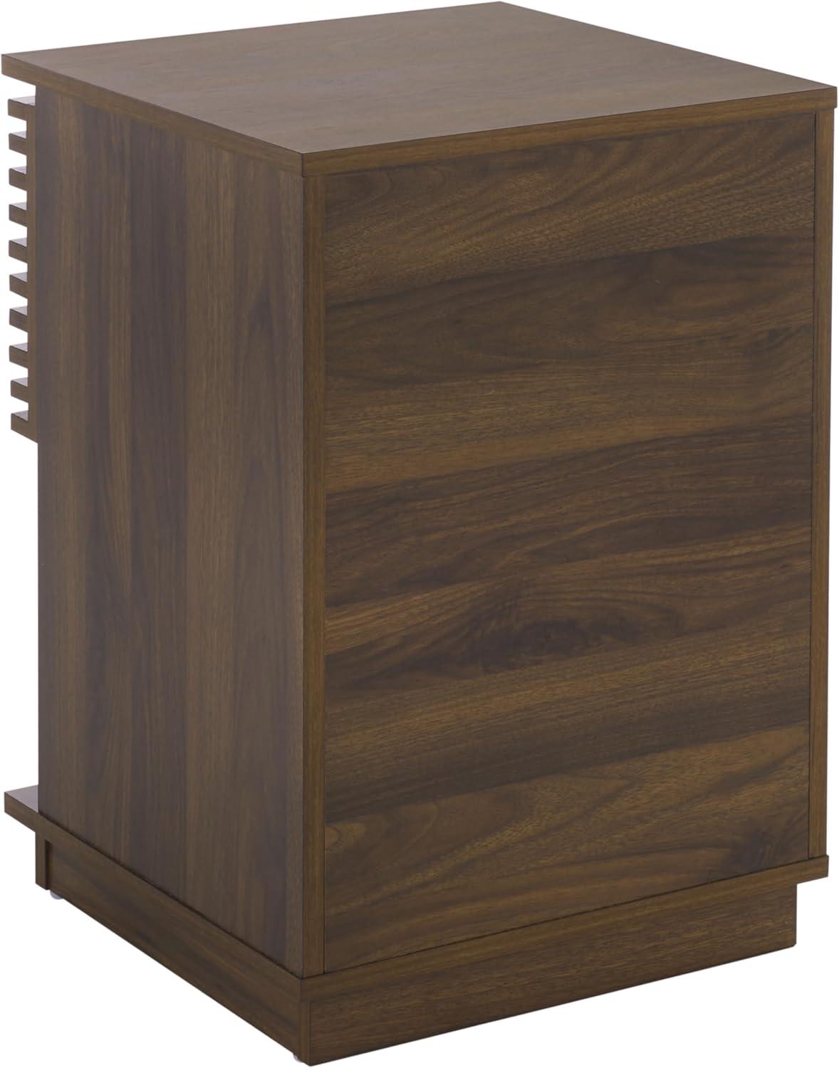 image:imageSAFAVIEH Home Collection Moroto 1Drawer 1Shelf Accent Table Walnut Finish Storage Side Table for Living Room or Bedroom Modern Design ACC3602AWalnut