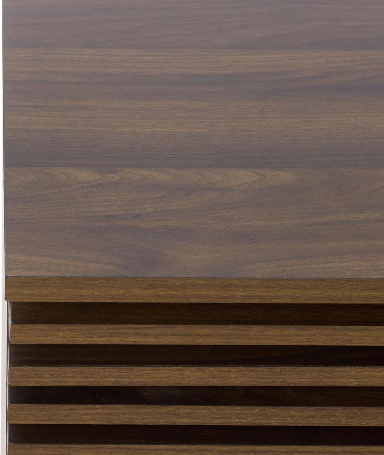 image:imageSAFAVIEH Home Collection Moroto 1Drawer 1Shelf Accent Table Walnut Finish Storage Side Table for Living Room or Bedroom Modern Design ACC3602AWalnut
