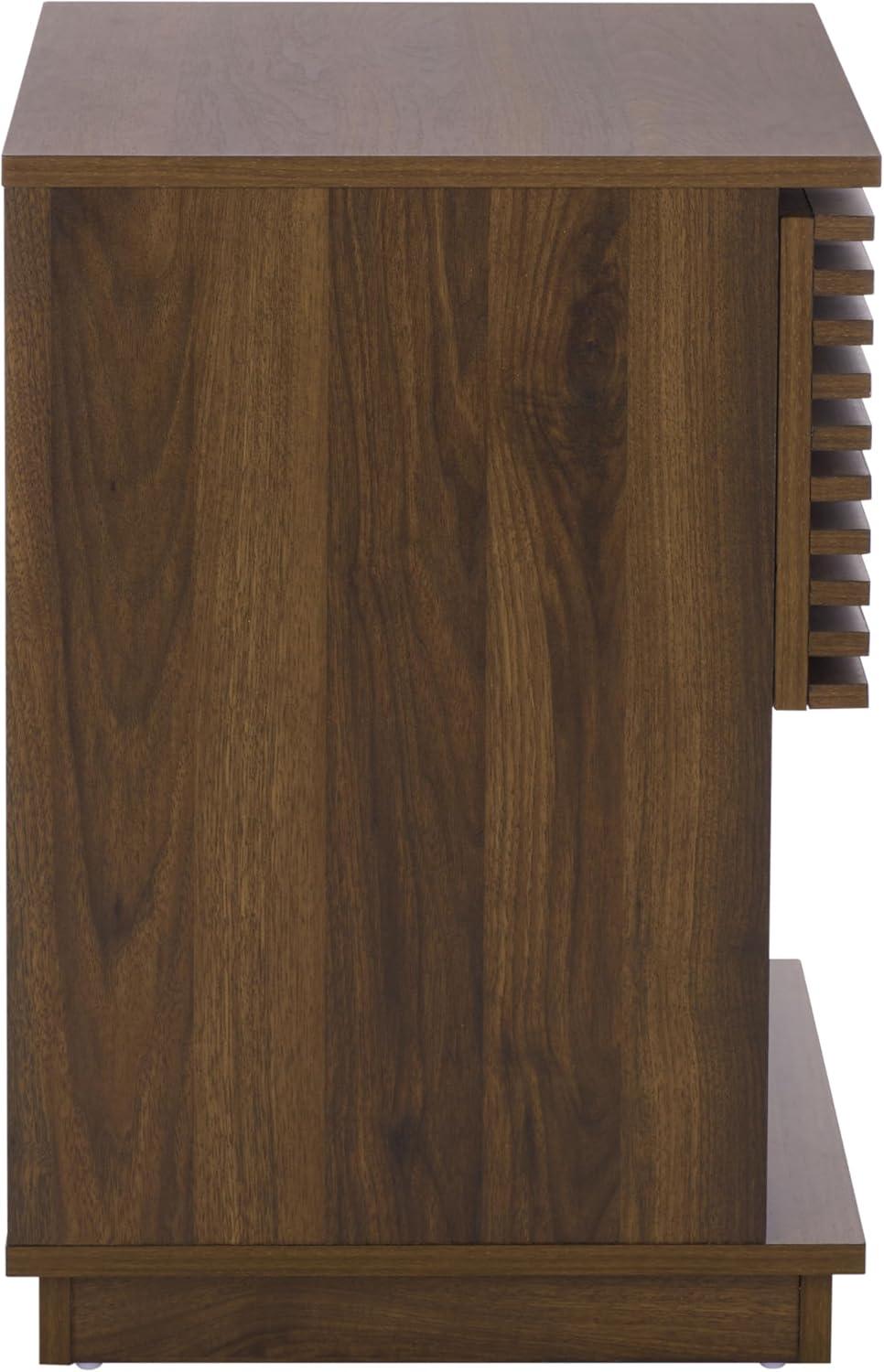 image:imageSAFAVIEH Home Collection Moroto 1Drawer 1Shelf Accent Table Walnut Finish Storage Side Table for Living Room or Bedroom Modern Design ACC3602AWalnut