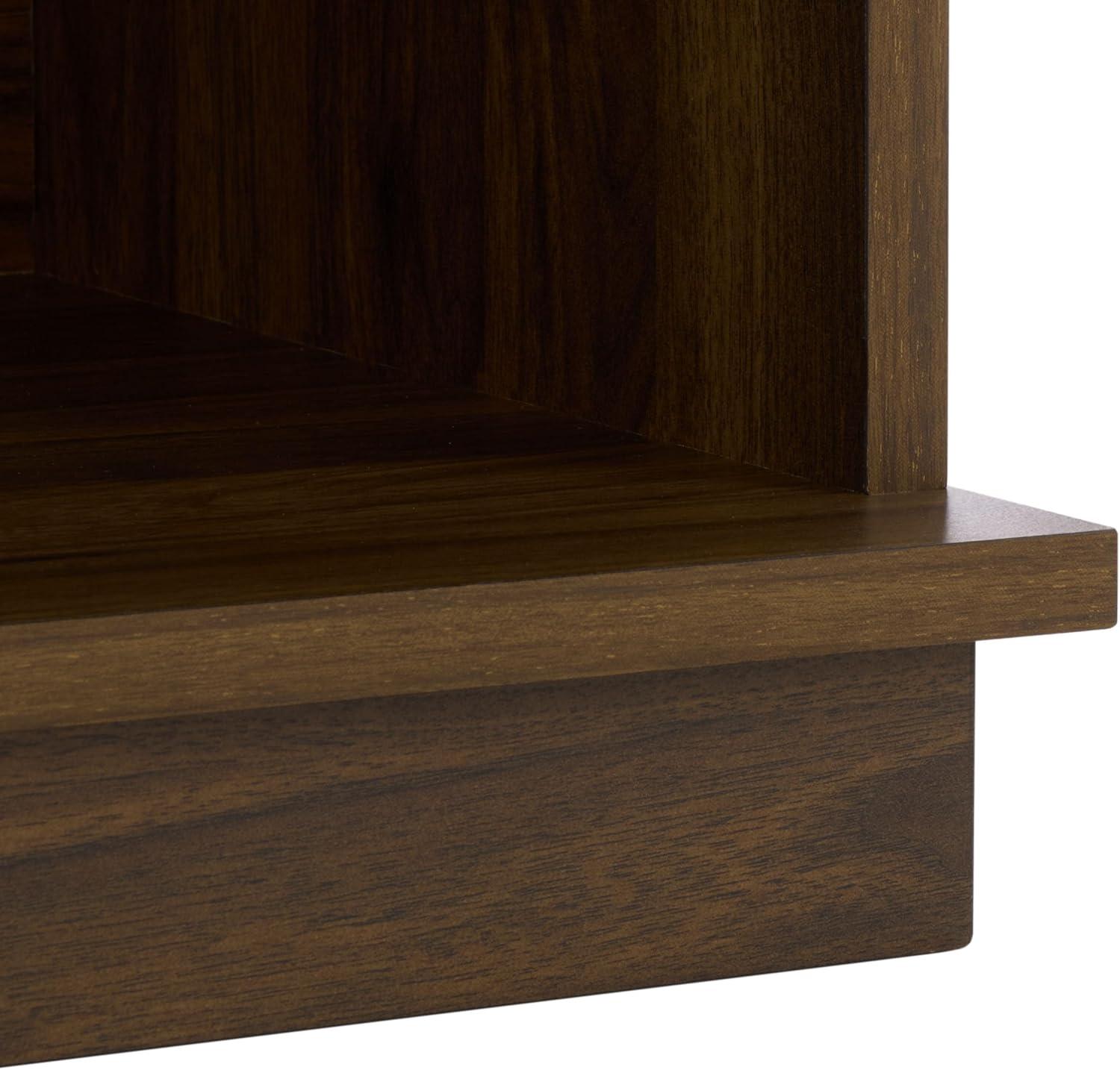 image:imageSAFAVIEH Home Collection Moroto 1Drawer 1Shelf Accent Table Walnut Finish Storage Side Table for Living Room or Bedroom Modern Design ACC3602AWalnut
