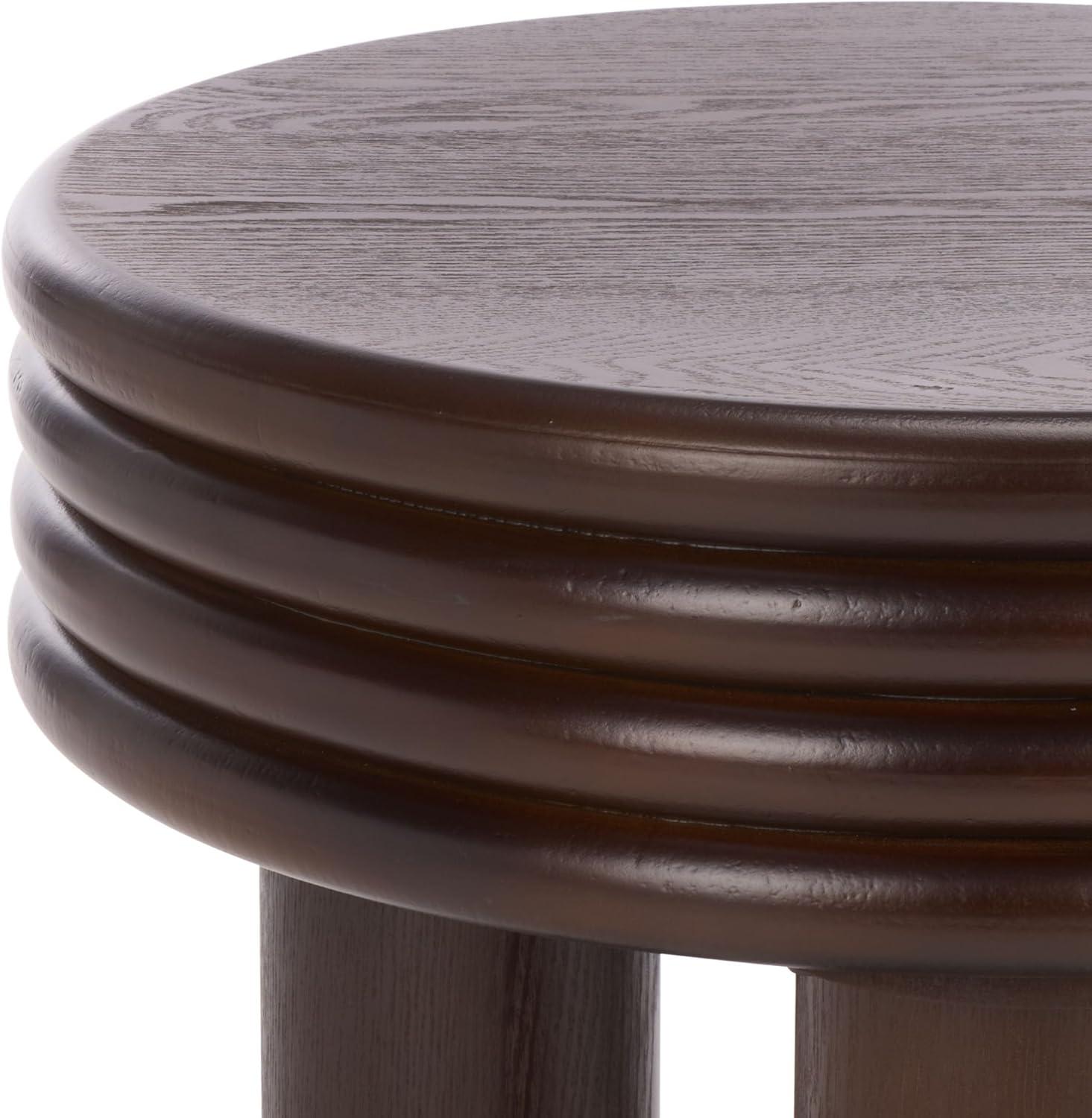 image:imageSAFAVIEH Home Collection Ohana Dark Brown Accent Table Sculptural Round Side Table Modern Pedestal Design ACC2327ADark Brown
