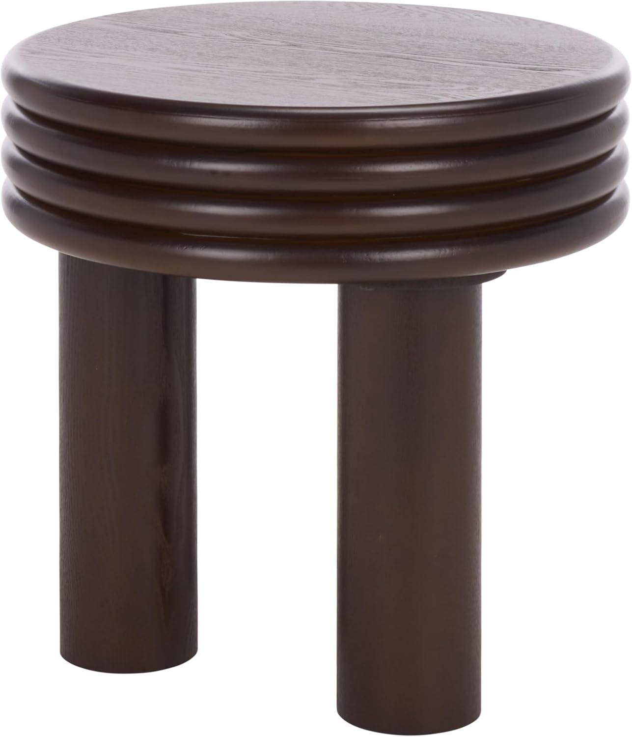 image:imageSAFAVIEH Home Collection Ohana Dark Brown Accent Table Sculptural Round Side Table Modern Pedestal Design ACC2327ADark Brown