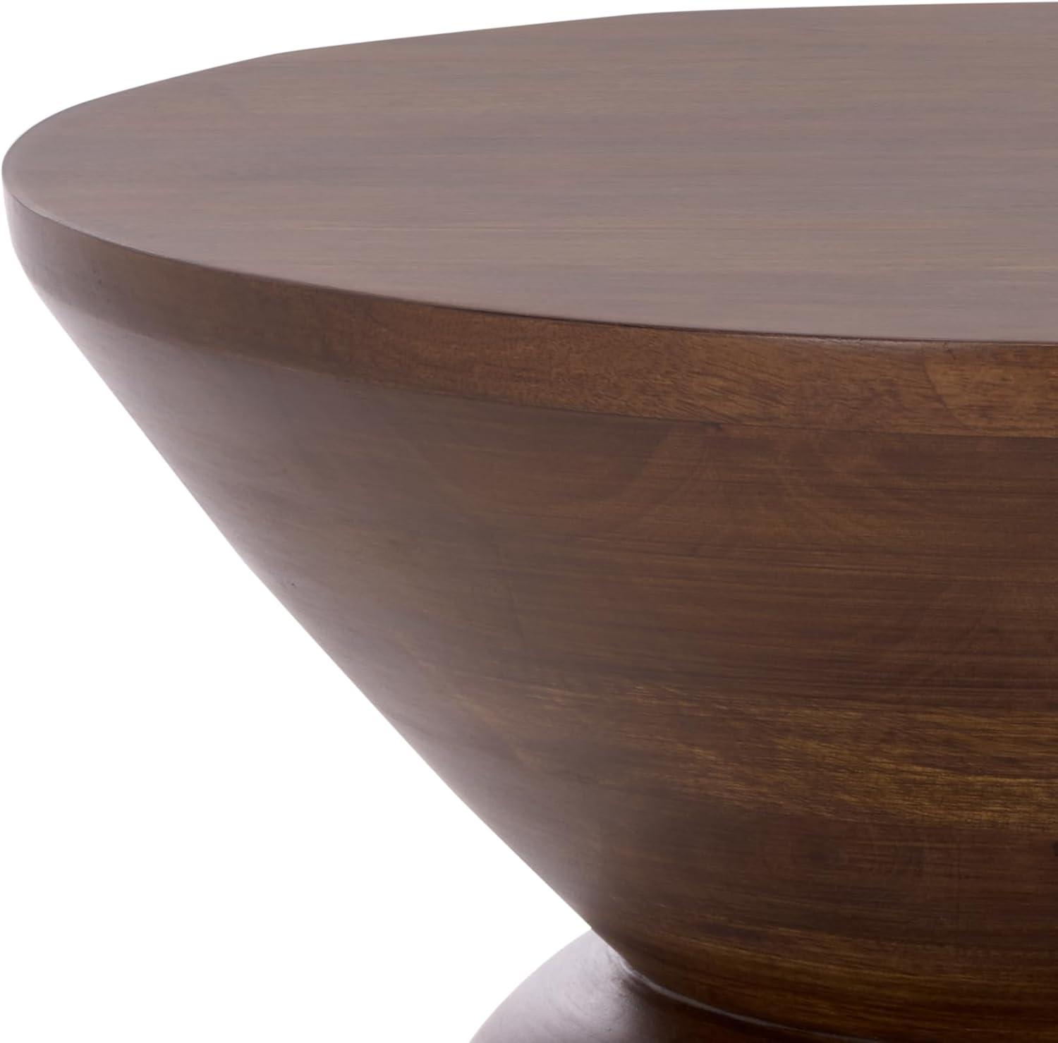 image:imageSAFAVIEH Home Collection Pascual Solid Wood Accent Table with Walnut Finish Sculptural Modern Side Table Fully Assembled ACC3258AWalnut