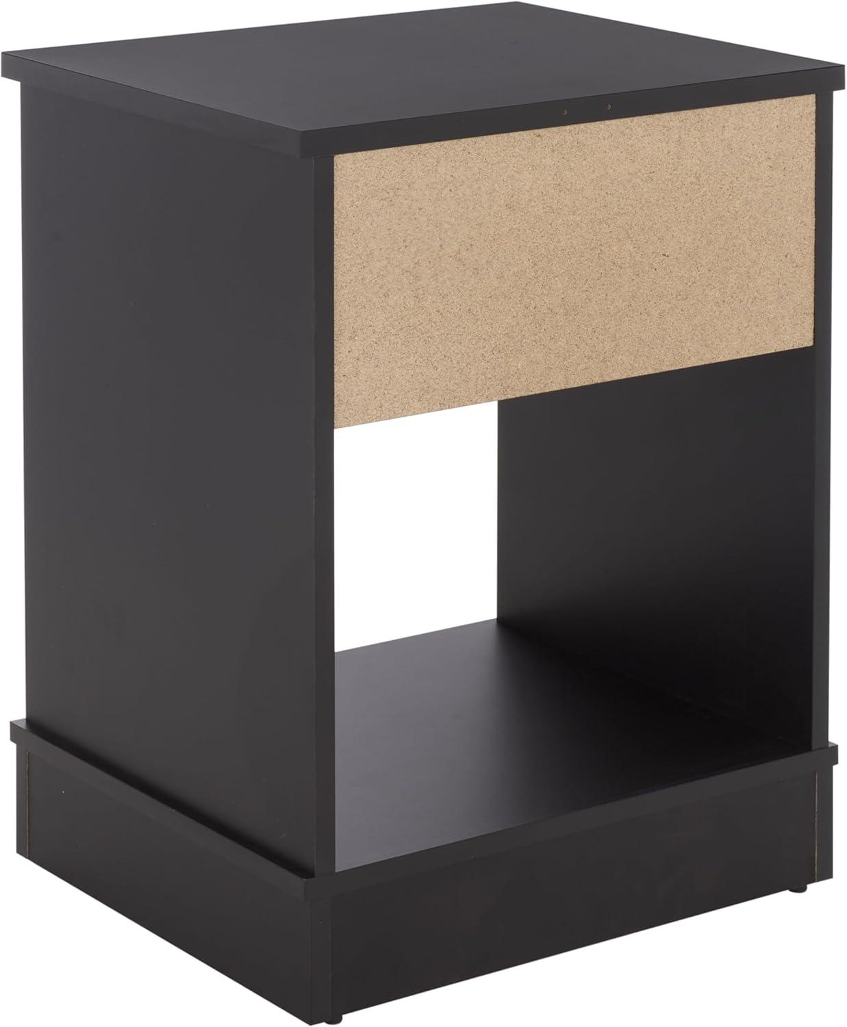 image:imageSAFAVIEH Home Collection Shafa 1Drawer 1Shelf Side Table Natural Finish with Brass Metal Accents Storage Accent Table for Living Room or Office ACC3100BBlackBrass