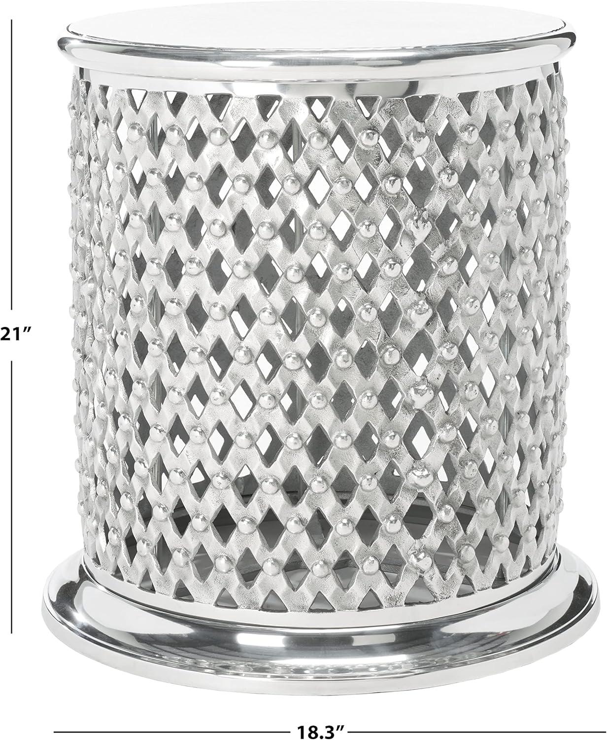 image:imageSAFAVIEH Home Collection Metal Lace Silver End Table