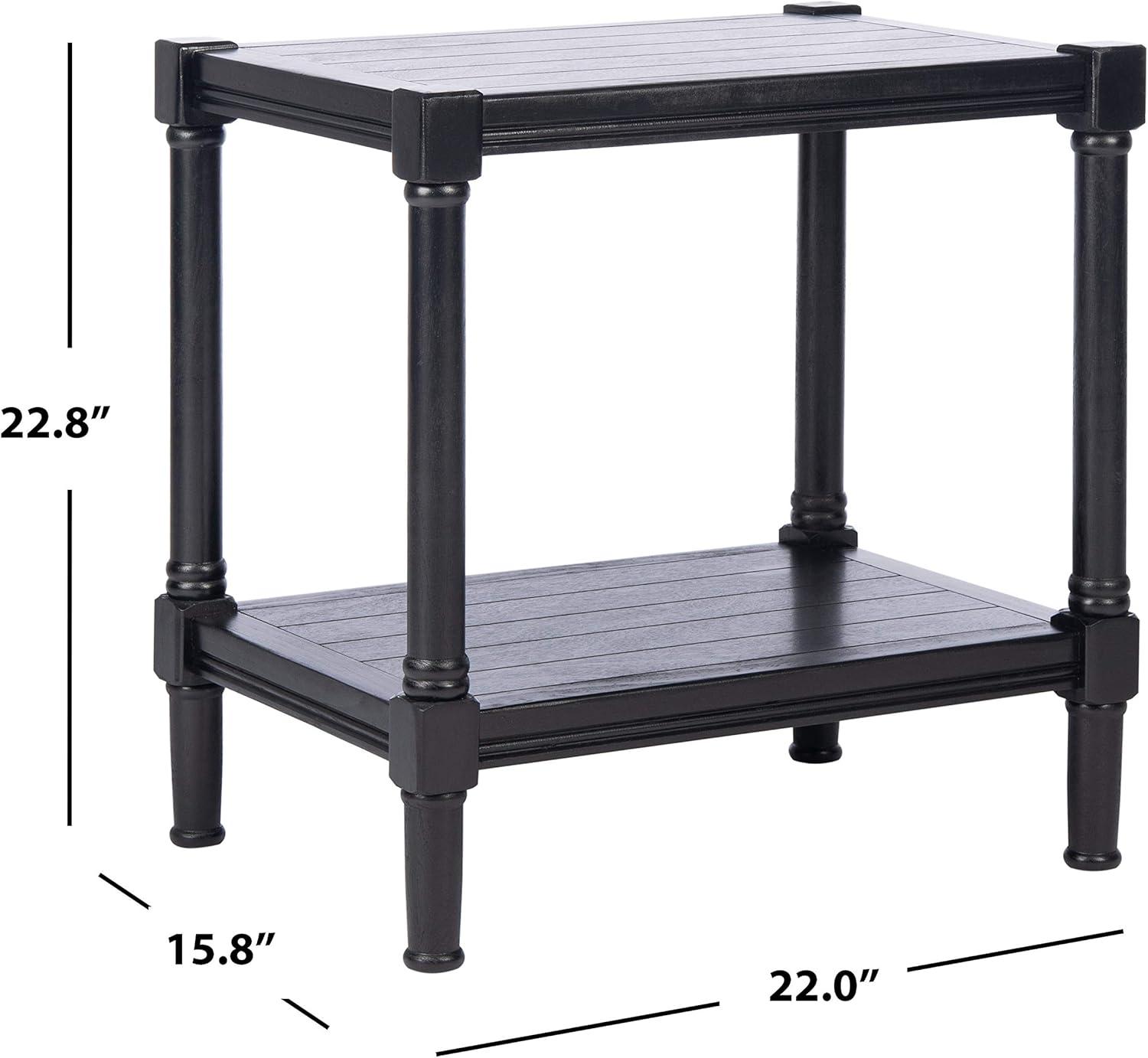 image:imageSAFAVIEH Home Collection Rafiki Black Rectangle Bottom Shelf Accent Table ACC5710B 22 W x 158 L x 228 HBlack
