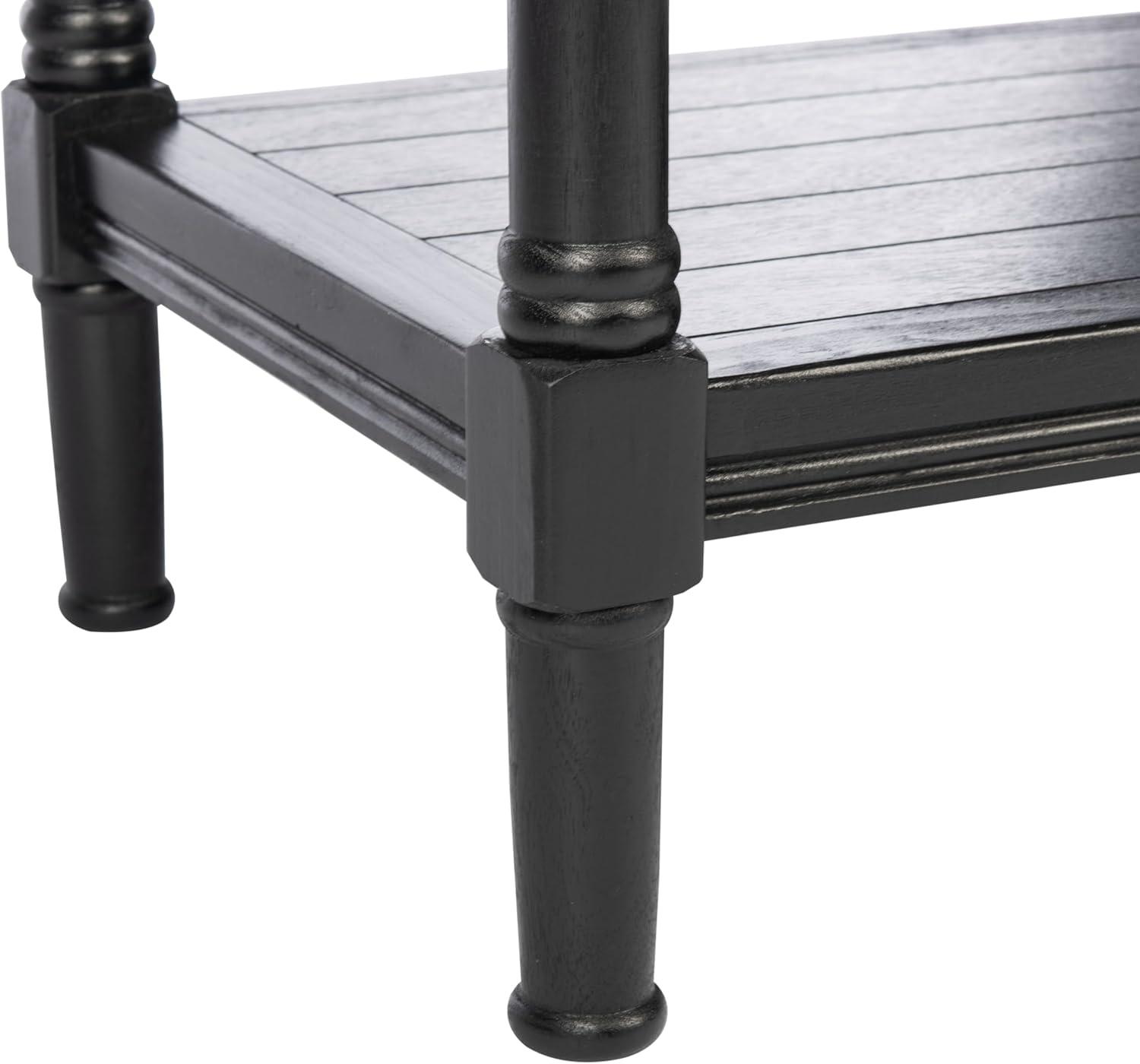 image:imageSAFAVIEH Home Collection Rafiki Black Rectangle Bottom Shelf Accent Table ACC5710B 22 W x 158 L x 228 HBlack