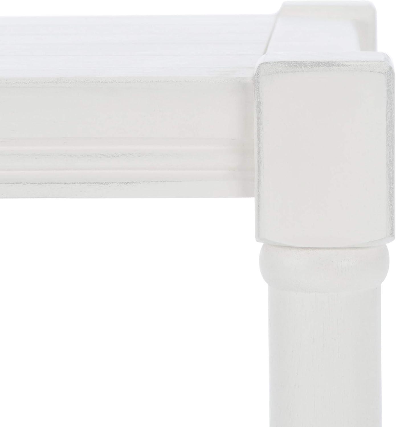 image:imageSAFAVIEH Home Collection Rafiki Black Rectangle Bottom Shelf Accent Table ACC5710B 22 W x 158 L x 228 HDistressed White