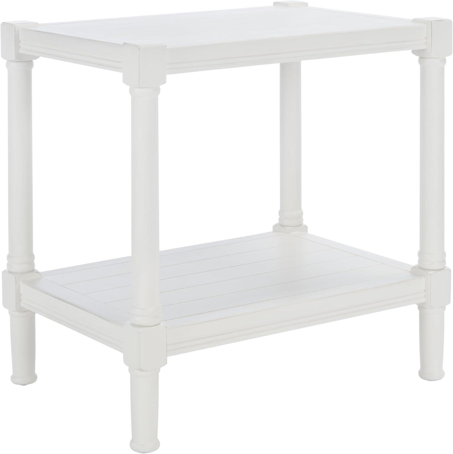 image:imageSAFAVIEH Home Collection Rafiki Black Rectangle Bottom Shelf Accent Table ACC5710B 22 W x 158 L x 228 HDistressed White
