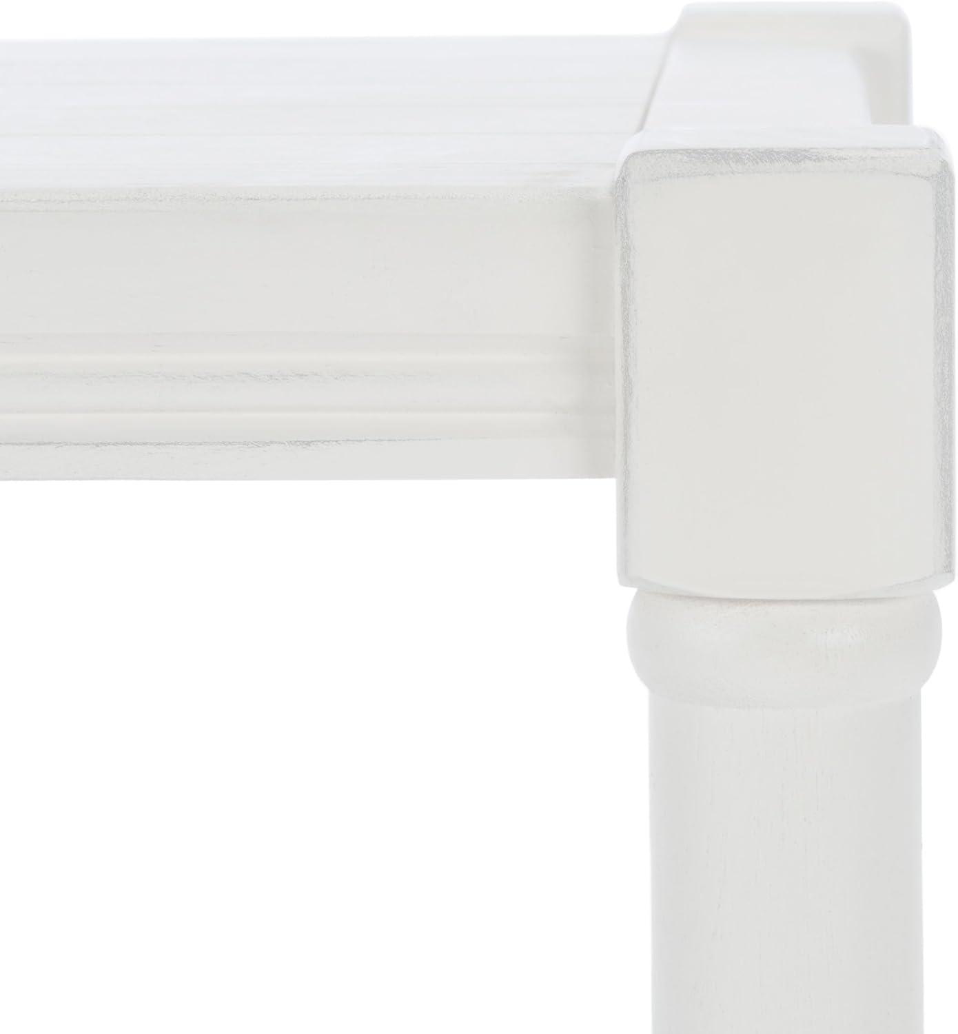 image:imageSAFAVIEH Home Collection Rafiki Black Rectangle Bottom Shelf Accent Table ACC5710B 22 W x 158 L x 228 HDistressed White