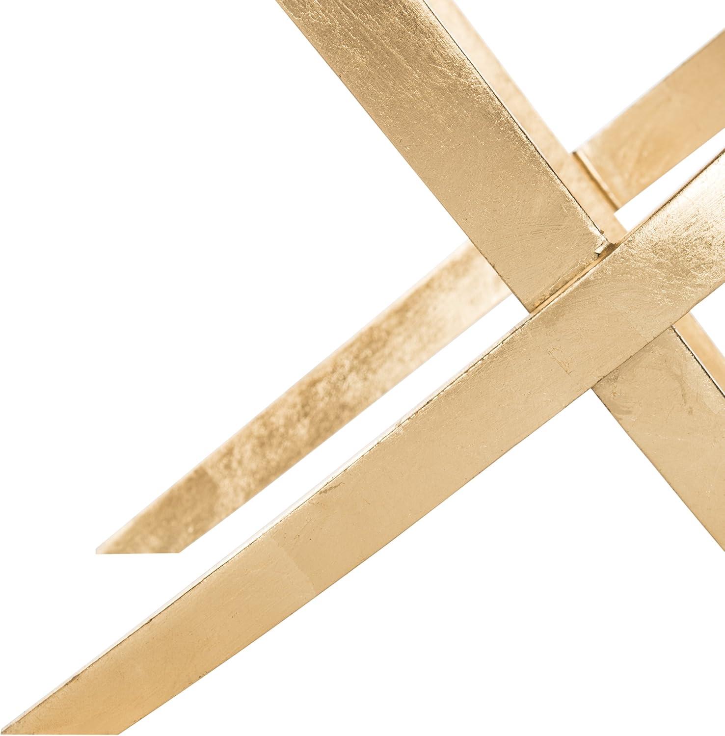 image:imageSafavieh Home Collection Dovie Black and Gold Leaf Glass Top Side Table