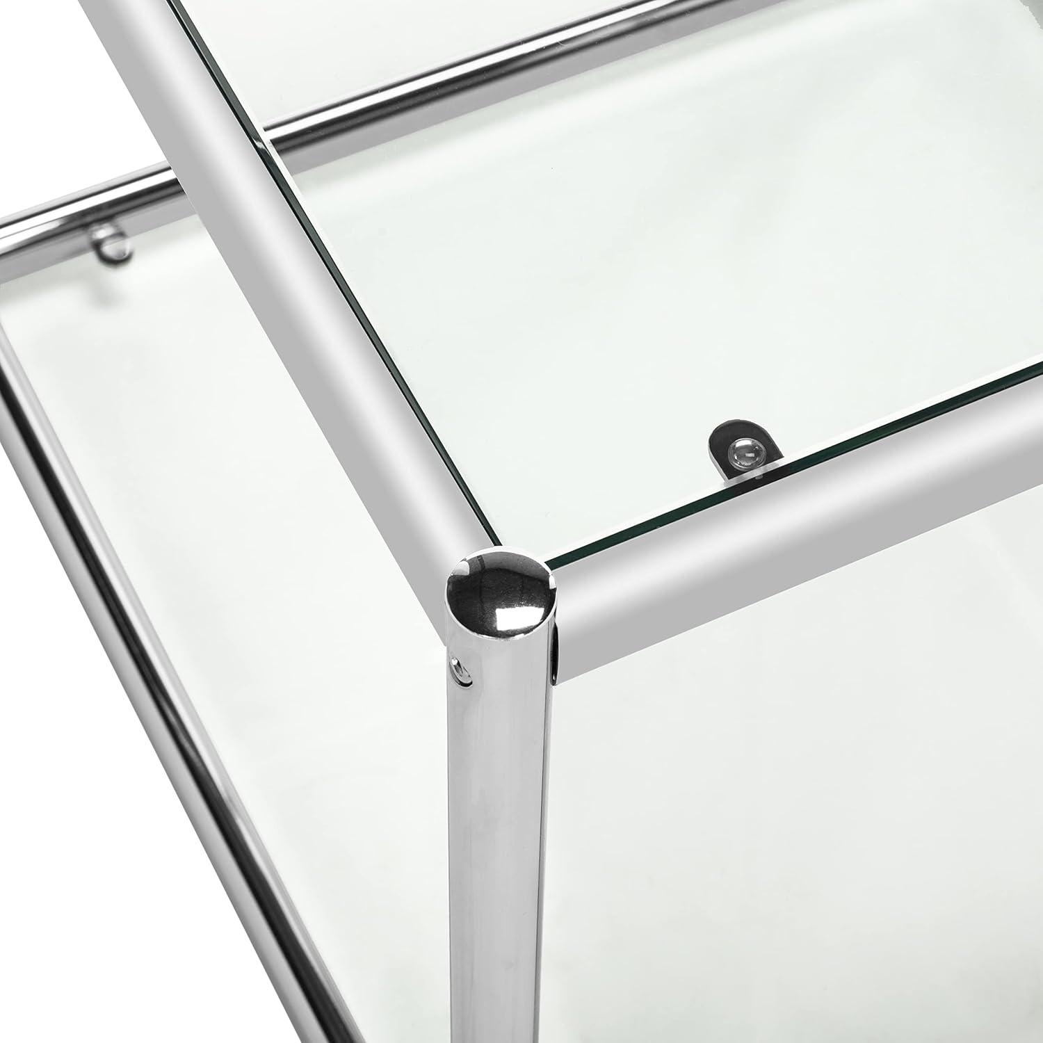 image:imageSafavieh Home Collection Lilias Chrome and Glass Square End Table