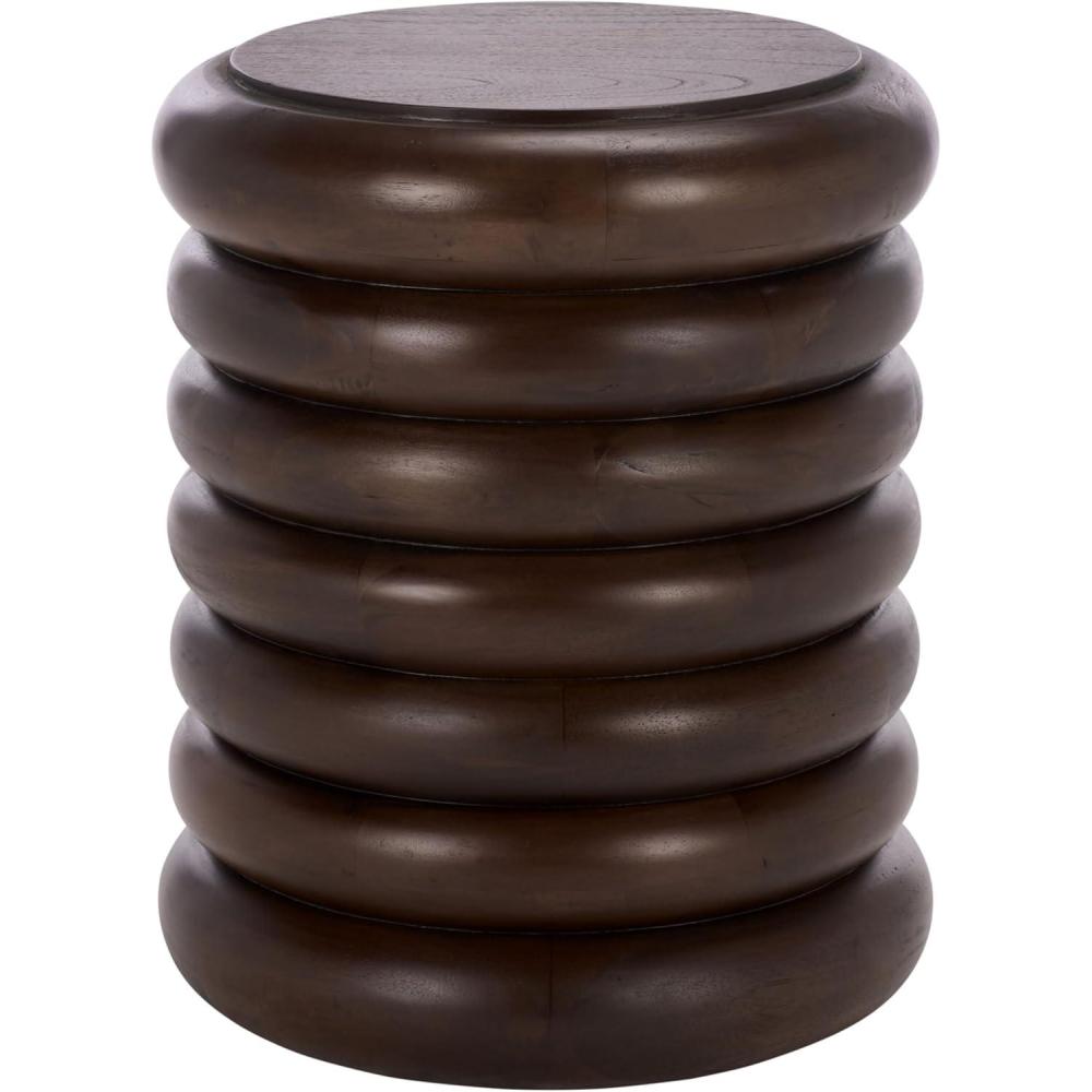 image:imageSAFAVIEH Home Collection Anatoly Brown Accent Table Sculptural Round Side Table Bold Contemporary Design ACC6615ABrown