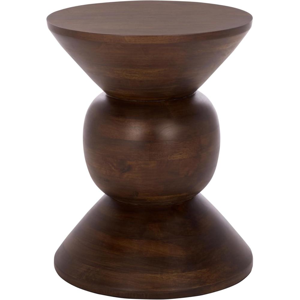 image:imageSAFAVIEH Home Collection Pascual Solid Wood Accent Table with Walnut Finish Sculptural Modern Side Table Fully Assembled ACC3258AWalnut