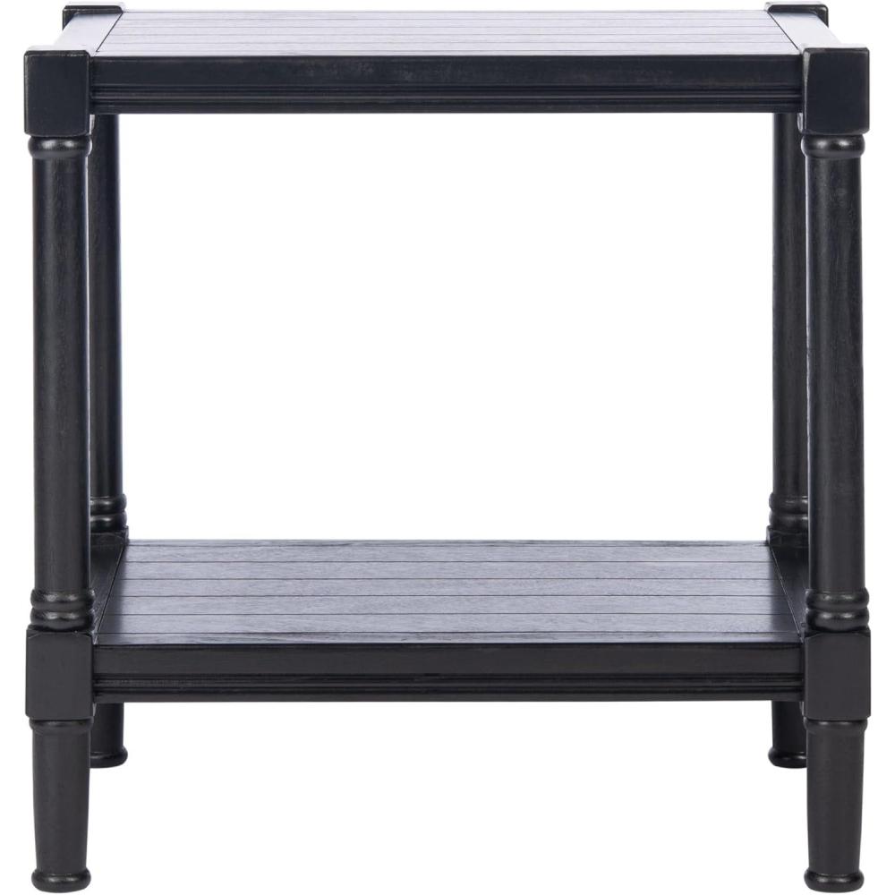image:imageSAFAVIEH Home Collection Rafiki Black Rectangle Bottom Shelf Accent Table ACC5710B 22 W x 158 L x 228 HBlack