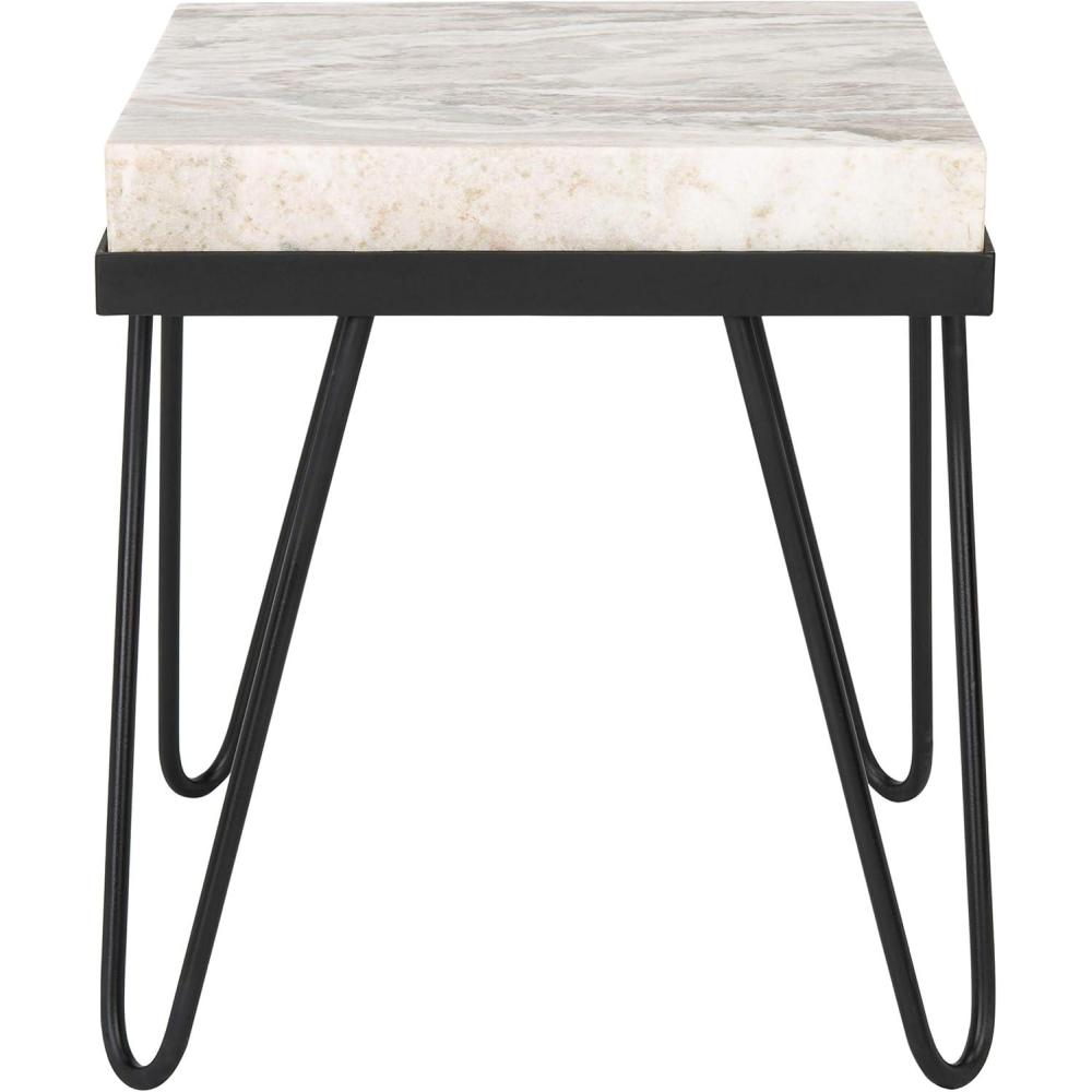 image:imageSafavieh Home Jada Multi Grey Marble Stone Top and Black Accent Table ACC3705A