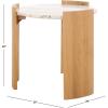 SAFAVIEH Couture Collection – Damarcus Travertine & Solid Wood Accent Table, Round Top, Classic Sculptural Design (SFV9705A)(Natural/Travertine)