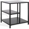 SAFAVIEH Couture Collection – Hodge Black Iron Accent Table, 3-Shelf Open Storage Side Table, Minimalist Modern Design (SFV9557A)(Black)