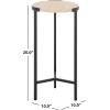 SAFAVIEH Home Collection – Abama Ivory Marble Round Top & Black Metal Side Table, Modern Accent Table (ACC5516A)(Ivory/Black)
