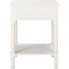 SAFAVIEH Home Collection – Allura Distressed White Accent Table with Drawer & Shelf, Modern Farmhouse Nightstand, Carved Detail Design (ACC5718A)(Distressed / White)