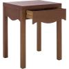SAFAVIEH Home Collection – Kannie Dark Oak Accent Table, 1 Drawer Side Table, Scalloped Apron Detail, Fully Assembled (ACC6614A)(Dark Oak)