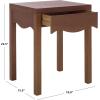 SAFAVIEH Home Collection – Kannie Dark Oak Accent Table, 1 Drawer Side Table, Scalloped Apron Detail, Fully Assembled (ACC6614A)(Dark Oak)