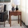 SAFAVIEH Home Collection – Kannie Dark Oak Accent Table, 1 Drawer Side Table, Scalloped Apron Detail, Fully Assembled (ACC6614A)(Dark Oak)