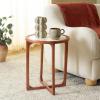 SAFAVIEH Home Collection – Minori Walnut Solid Wood & White Marble Round Top Side Table (ACC5515A)(Walnut/White)