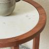 SAFAVIEH Home Collection – Minori Walnut Solid Wood & White Marble Round Top Side Table (ACC5515A)(Walnut/White)