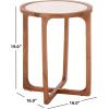 SAFAVIEH Home Collection – Minori Walnut Solid Wood & White Marble Round Top Side Table (ACC5515A)(Walnut/White)
