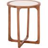 SAFAVIEH Home Collection – Minori Walnut Solid Wood & White Marble Round Top Side Table (ACC5515A)(Walnut/White)