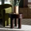 SAFAVIEH Home Collection – Ohana Dark Brown Accent Table, Sculptural Round Side Table, Modern Pedestal Design (ACC2327A)(Dark Brown)