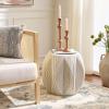 SAFAVIEH Home Collection – Oleg White Washed Rattan Accent Table, Sculptural Textural Design, Fully Assembled (ACC6702A)(White Washed)