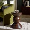 SAFAVIEH Home Collection – Pascual Solid Wood Accent Table with Walnut Finish, Sculptural Modern Side Table, Fully Assembled (ACC3258A)(Walnut)